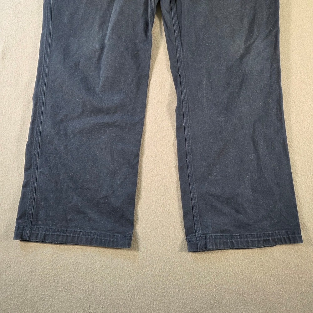 Duluth Trading Co Pants Mens 38x32 Navy Canvas Flex Fire Hose Workwear Straight - Picture 2 of 7